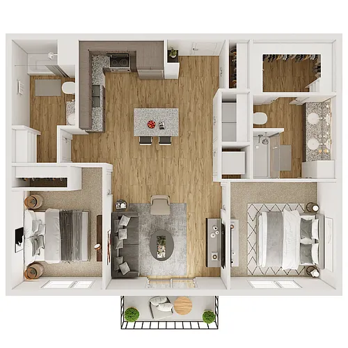 Floor plan Two Bedroom Platinum