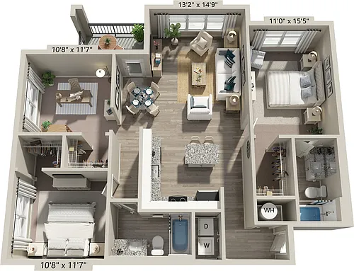 Floor plan B3 with Bonus Room