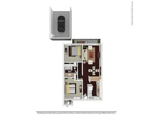 Floor plan 2 Bedroom 1 Bath