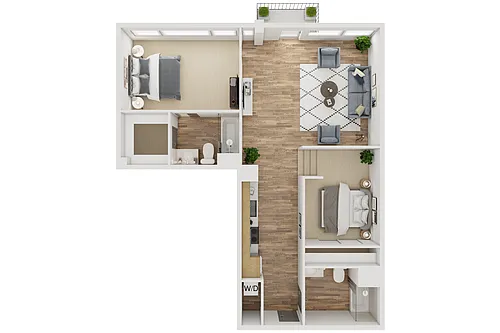 Floor plan 1 Bed Plus Den