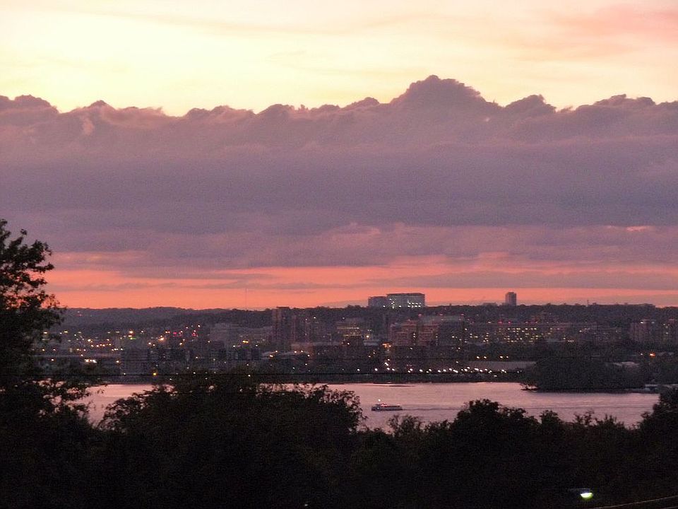 Potomac River and Old Town Alexandria View at twilight
