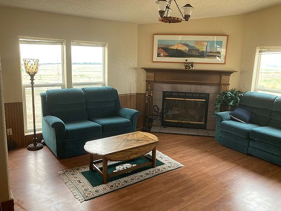 Family room & wood fireplace