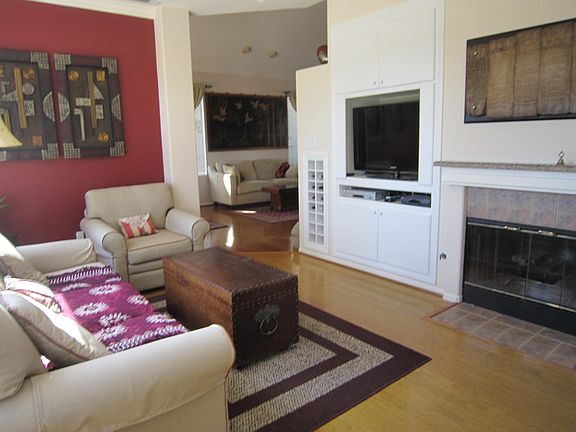 Family room with fireplace