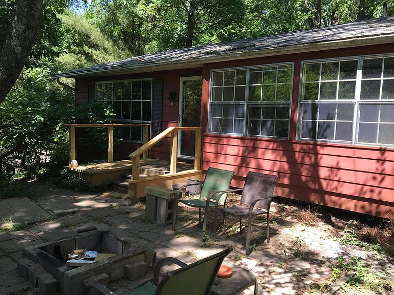 Cozy patio with firepit