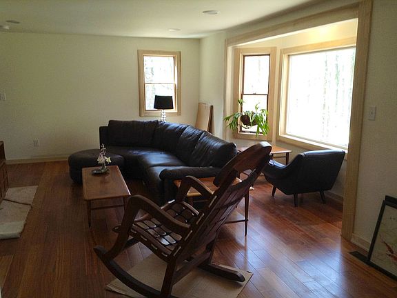 Living room teak floors