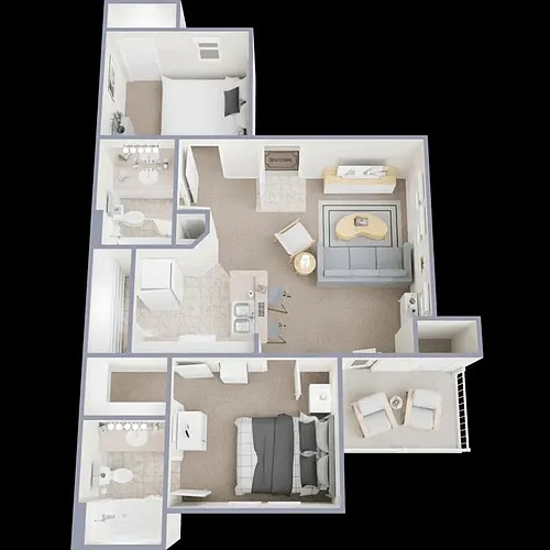 Floor plan 2A - 2Bedroom - 2Bathroom