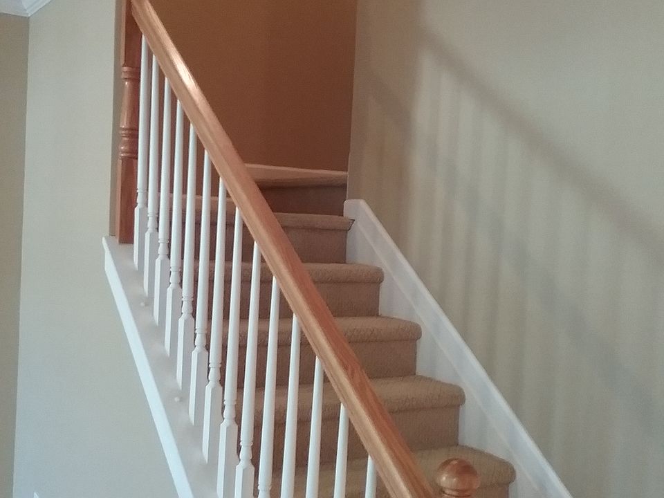 Stairs with landing for easy access to upstairs area
