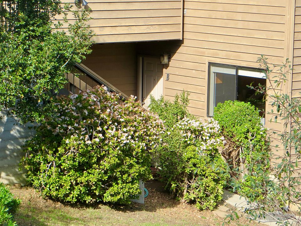 Entry courtyard with front door into unit. Onsite store room is nearby. Stairs are up to the driveway, parking and garage areas.