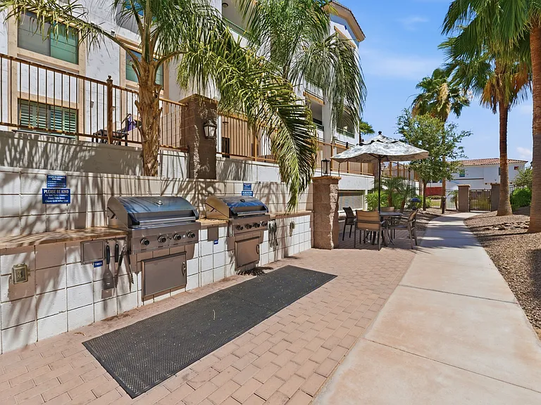 Shaded grilling stations & lounge areas.