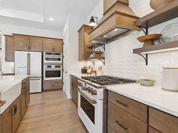 Kitchen with apron front sink