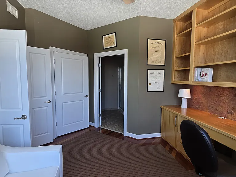 Office with pull out Pottery Barn couch that is brand new.