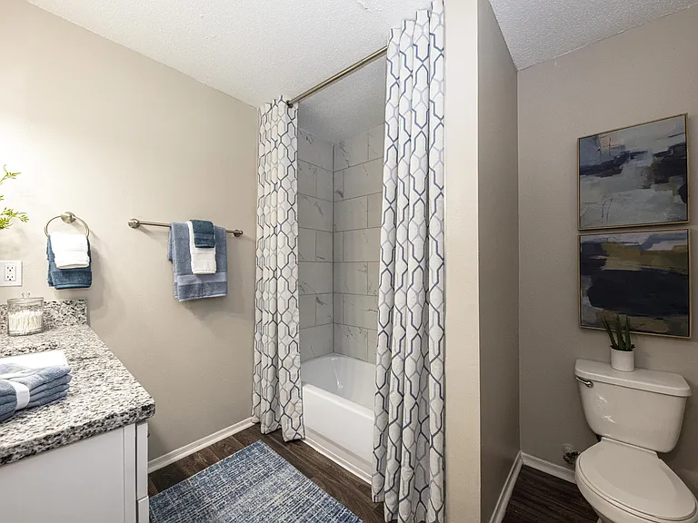 Spacious Bathroom + Granite Counters