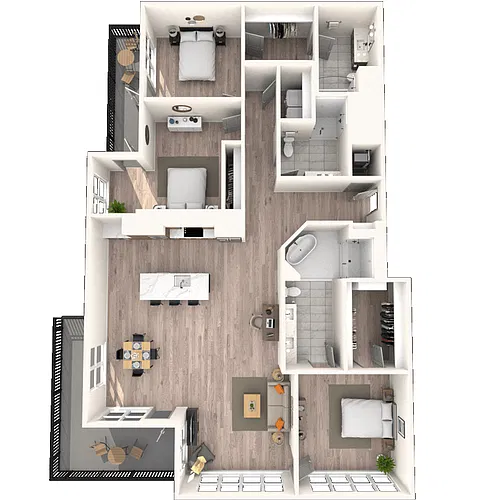 Floor plan C3 3x3 2061 SF