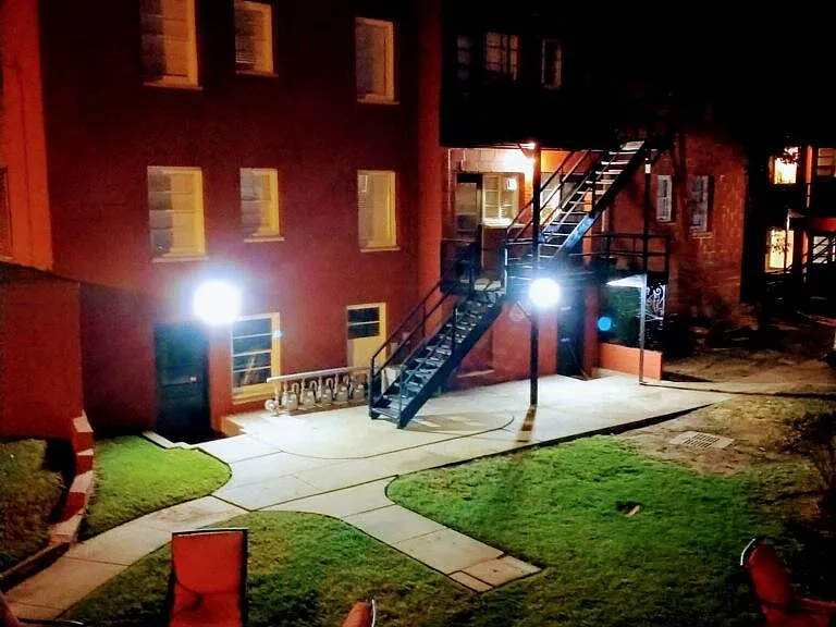 Courtyard at night