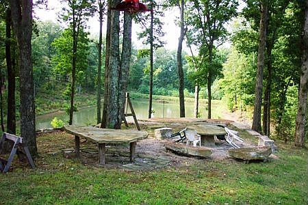 Stone Patio overlooking Pond