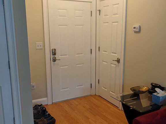 The front door and closet