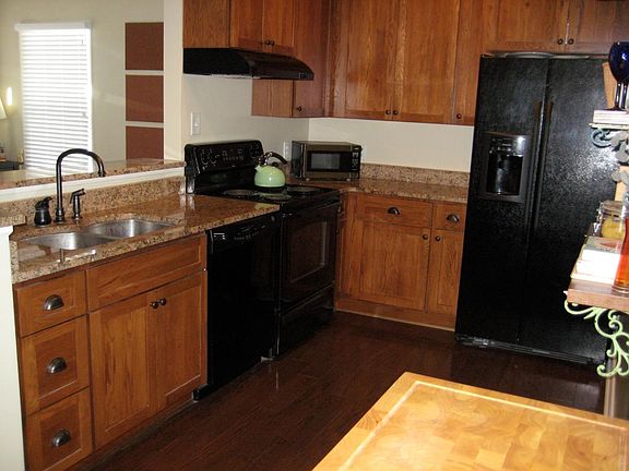 Lots of storage in the kitchen. Also seating at the bar peninsula