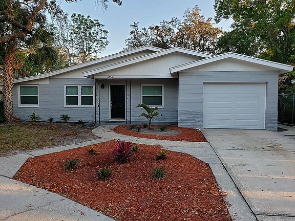 Circular driveway and garage