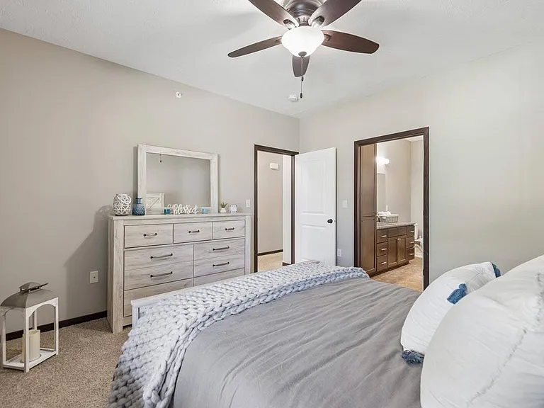 Comfortable bedrooms provide a restful retreat with room to unwind, get organized, and start each day feeling settled.