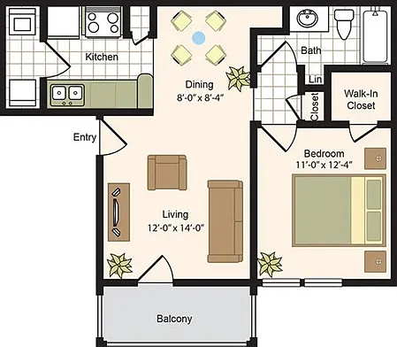 A3 | 1x1 | 636 sq ft A3 | 1x1 | 636 sq ft
