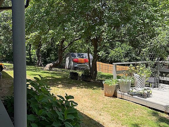 Deck and storage shed 