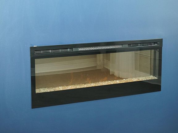 Fireplace up close.