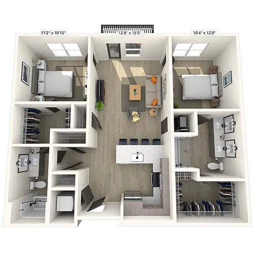 Floor plan B1 2x2 1065 SF-FP
