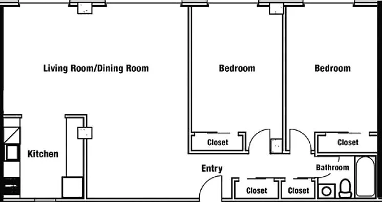 Two Bedroom One Bath