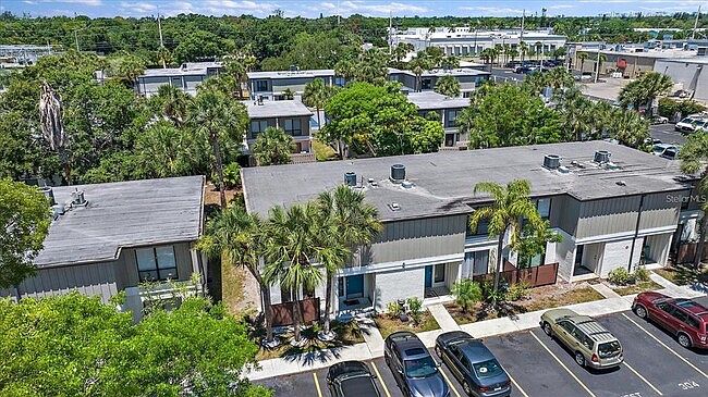 Aerial View of the front with parking