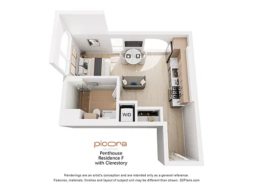 Floor plan Penthouse Residence F with Clerestory