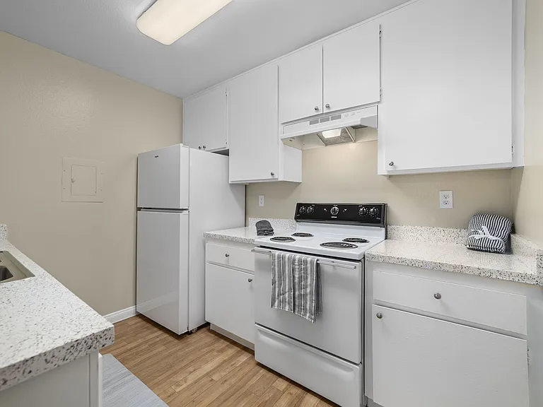 Kitchen at Bay Breeze Apartments in Costa Mesa, CA
