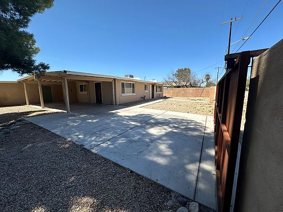 looking west, double length carport