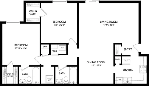 Floor plan Two Bedroom A