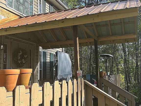 Copper roofing entrance 