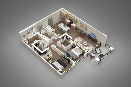 Floor plan 2 Bed/2 Bath