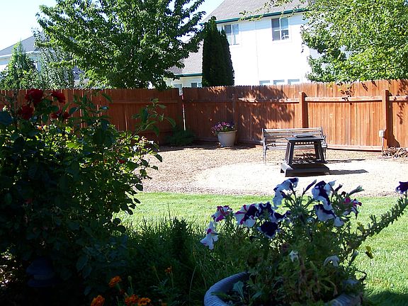Large fenced backyard