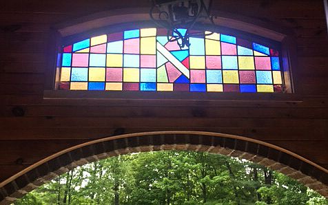 Antique stained glass entry