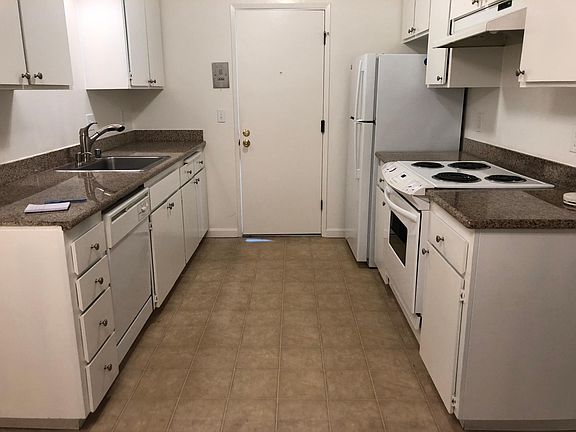 Kitchen looking to the back door