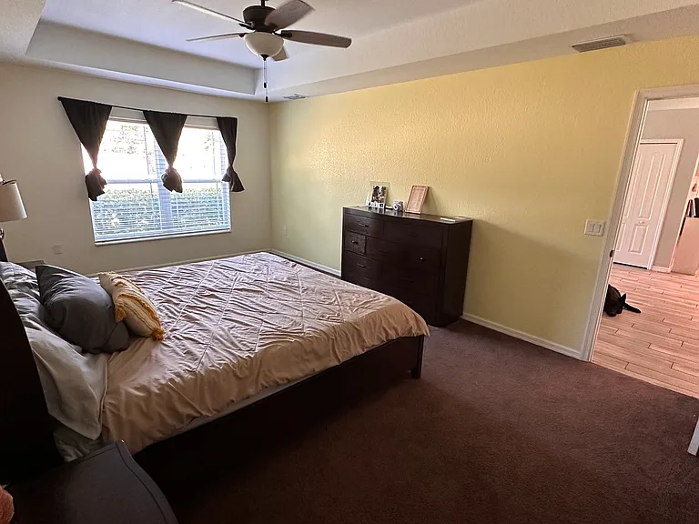 Master bedroom facing window