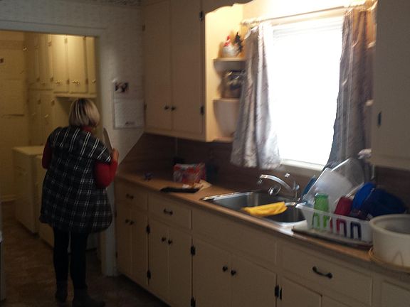 kitchen leading to utility room