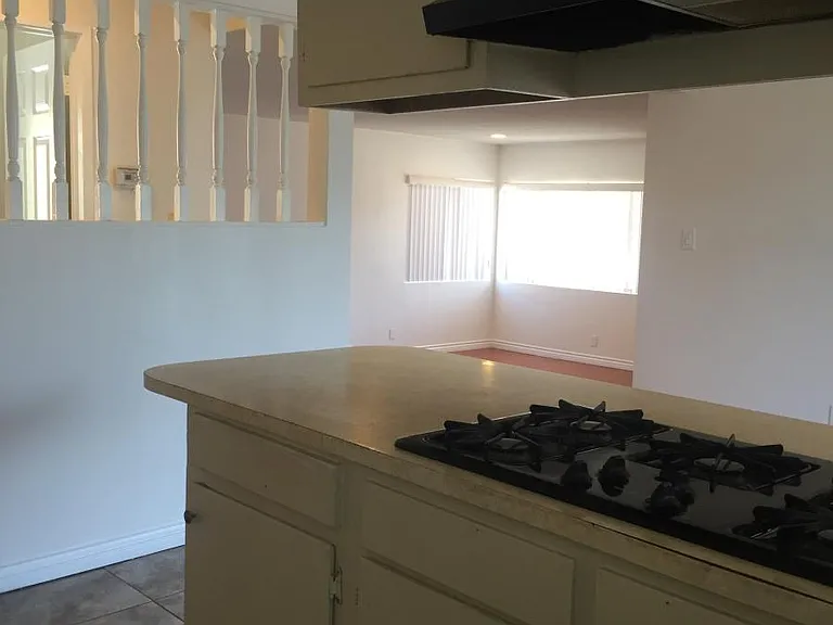 View from kitchen to living room