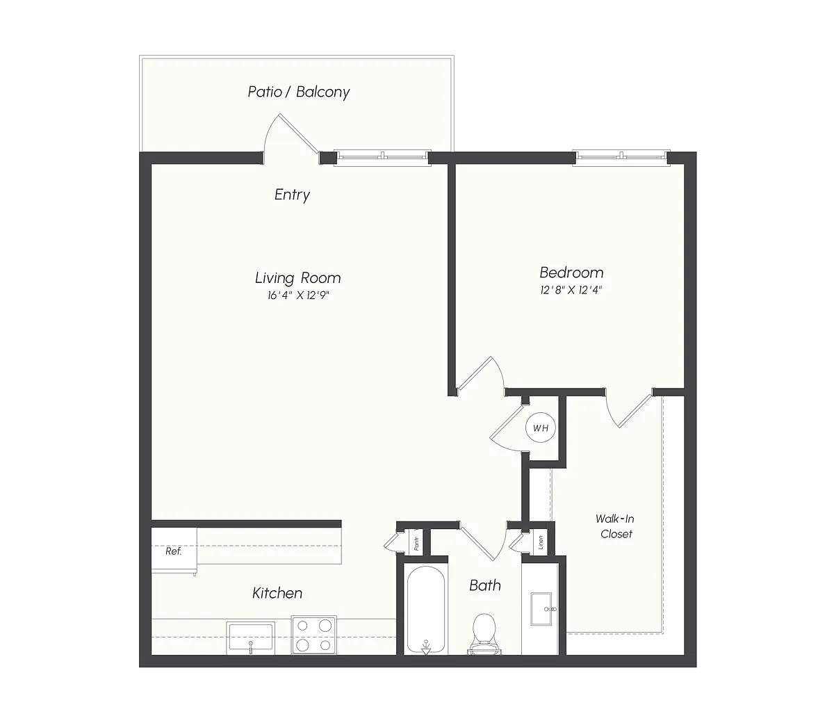Floor plan A1 | 1 Bed | 1 Bath