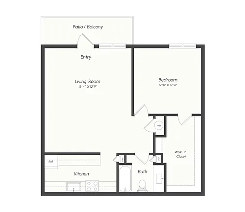 Floor plan 2A1 | 1 Bed | 1 Bath