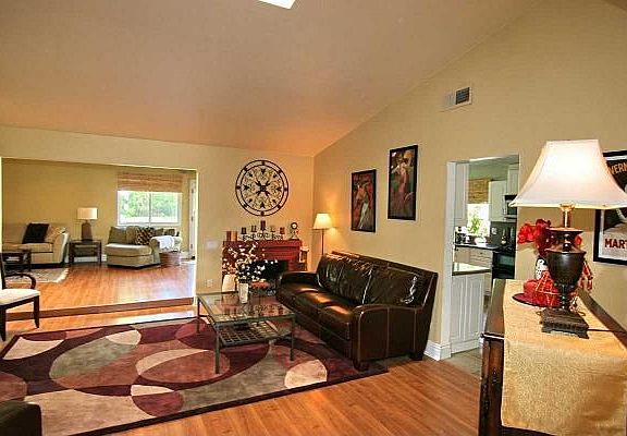 Inviting living room adjacent to familyroom.