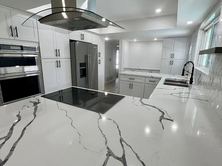 Newly remodeled kitchen with granite counters