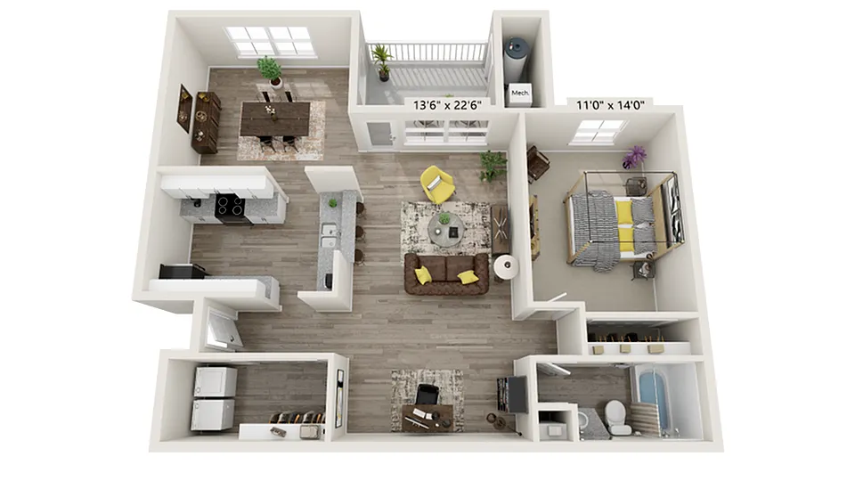 Floor plan South - 1D