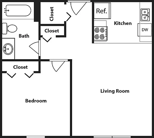 Floor plan 1 bedroom