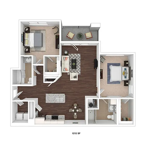 Floor plan 2 Bedroom Encore