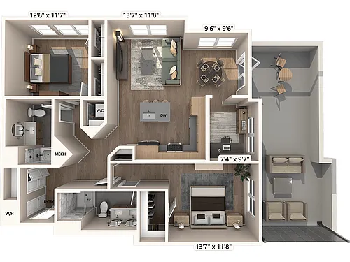 Floor plan B6m5-D-Signature
