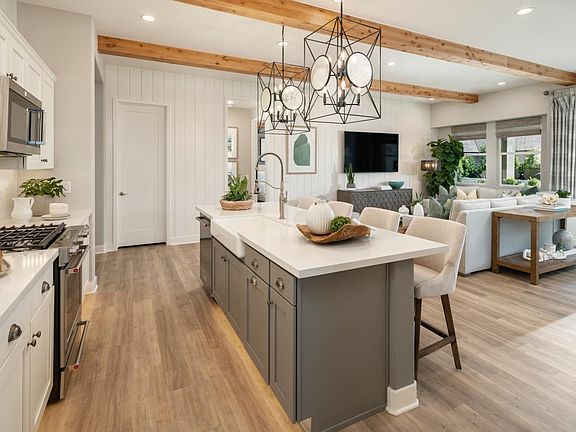 Well-designed kitchen with large center island